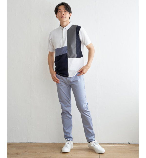 ikka「ブロックス鹿の子切り替えポロシャツ」|その他|