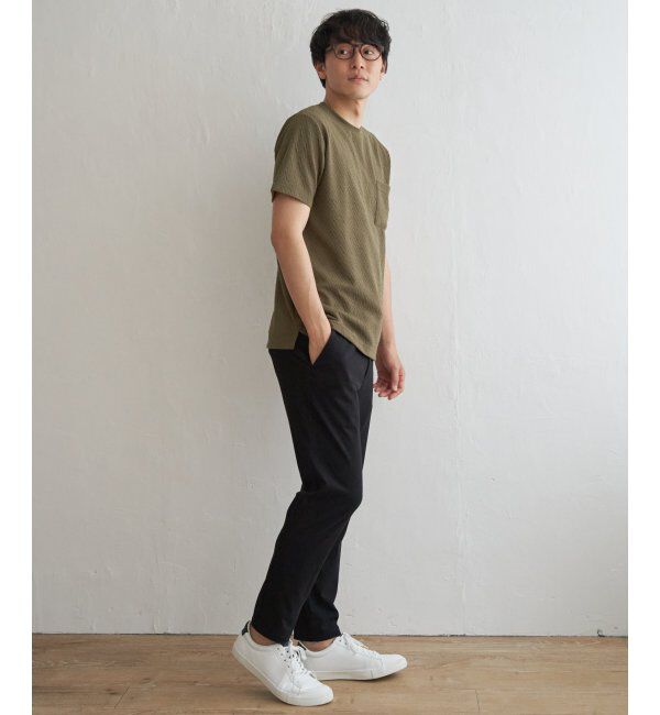 ikka「ヘリンボンフクレジャカードTシャツ」|Tシャツ・カットソー|