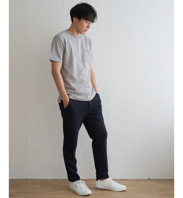 ikka「ヘリンボンフクレジャカードTシャツ」|Tシャツ・カットソー|