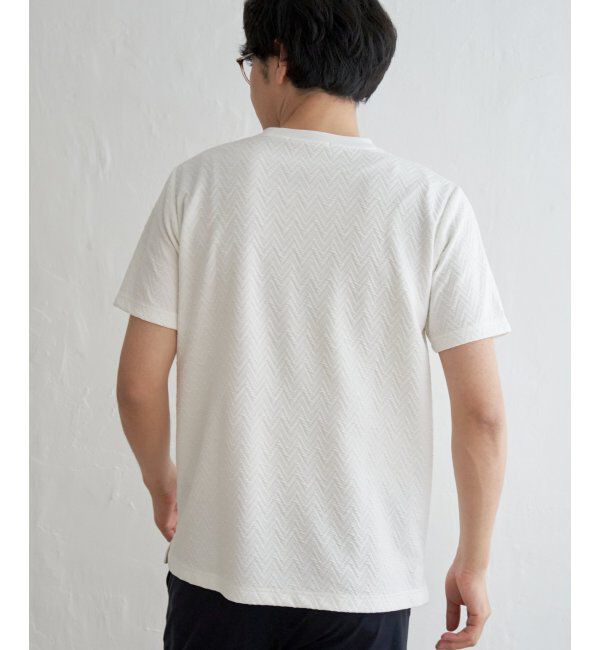 ikka「ヘリンボンフクレジャカードTシャツ」|Tシャツ・カットソー|