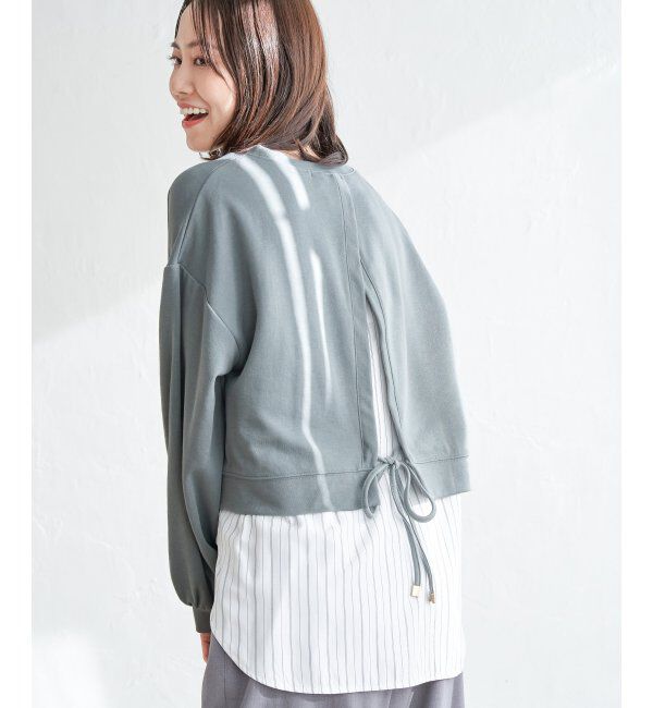 ikka「ポンチ切り替えレイヤードプルオーバー」|その他|ミントグリーン