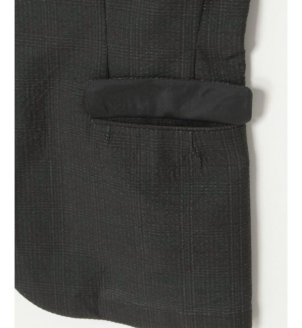 IKKA LOUNGE「【セットアップ対応】ブラックドットサッカーライトジャケット」|テーラードジャケット|