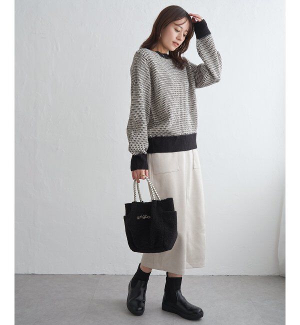 ikka「幾何ジャガードニットプルオーバー」|プルオーバー|