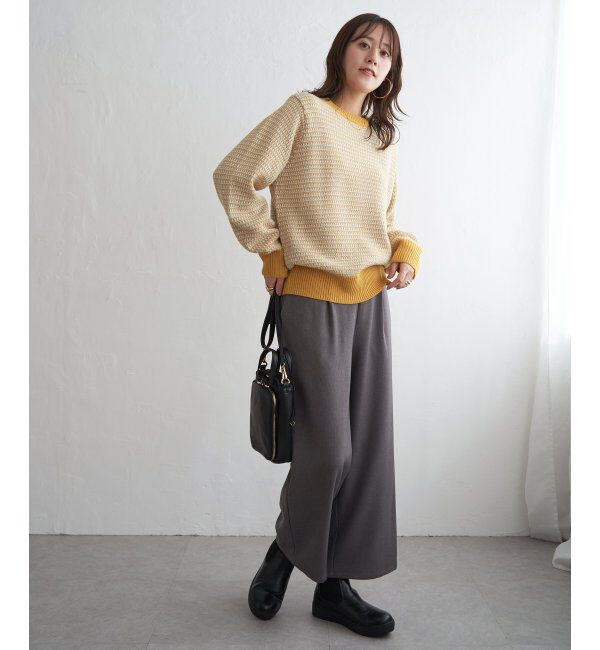 ikka「幾何ジャガードニットプルオーバー」|プルオーバー|