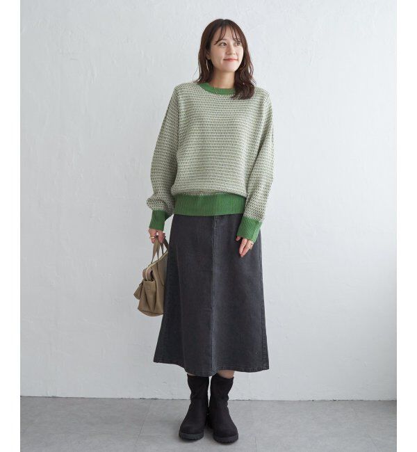 ikka「幾何ジャガードニットプルオーバー」|プルオーバー|