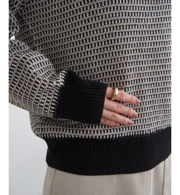 ikka「幾何ジャガードニットプルオーバー」|プルオーバー|