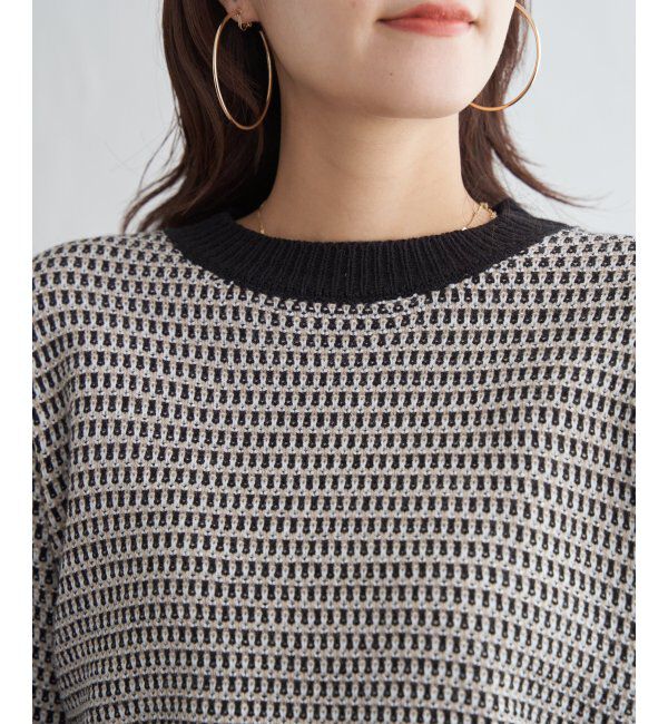 ikka「幾何ジャガードニットプルオーバー」|プルオーバー|