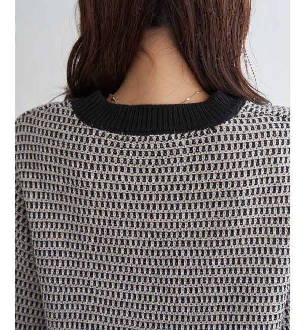 ikka「幾何ジャガードニットプルオーバー」|プルオーバー|