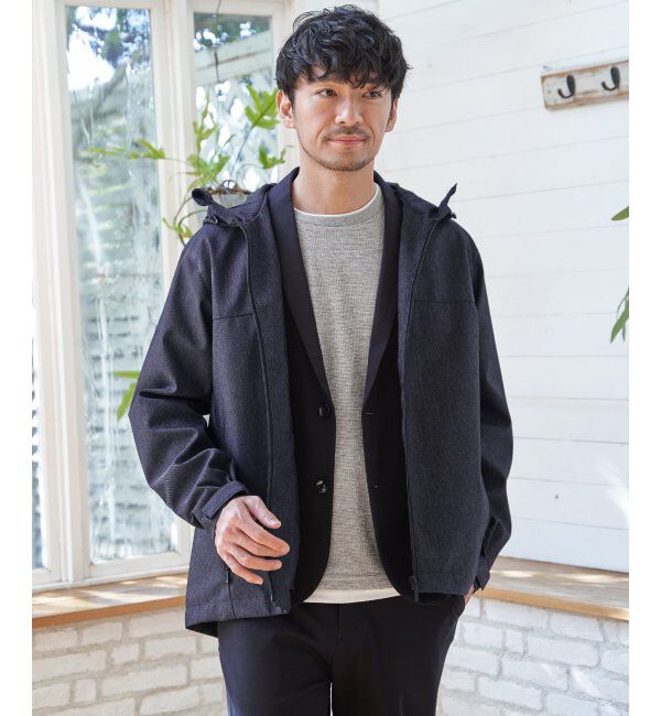 ikka「【雑誌MonoMax4月号掲載】撥水メランジ ジップマウンテンパーカー「小泉孝太郎さん着用モデル」」|ブルゾン・スタジャン|