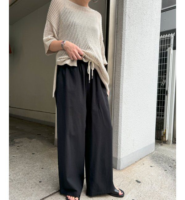 Lbc with Life「リネン混ロープベルトイージーパンツ」|その他|ブラック