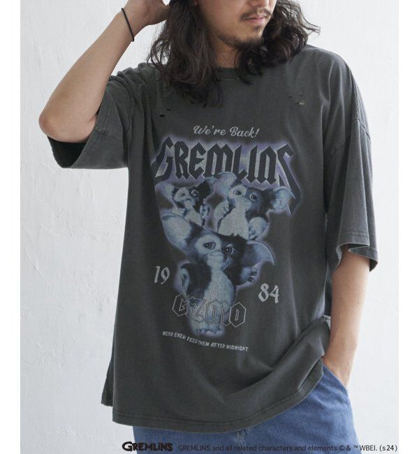 VENCE share style「GREMLINS グレムリン ダメージTシャツ」|Tシャツ・カットソー|チャコール