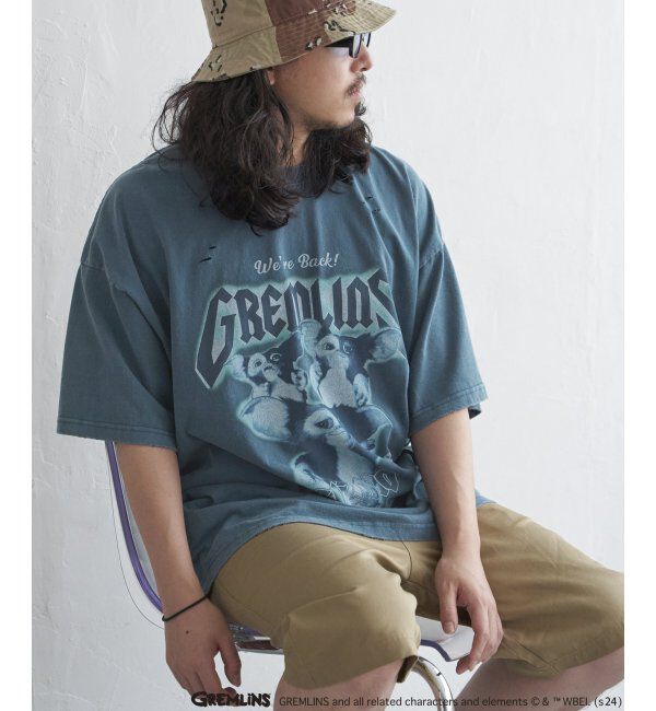 VENCE share style「GREMLINS グレムリン ダメージTシャツ」|Tシャツ・カットソー|ネイビー
