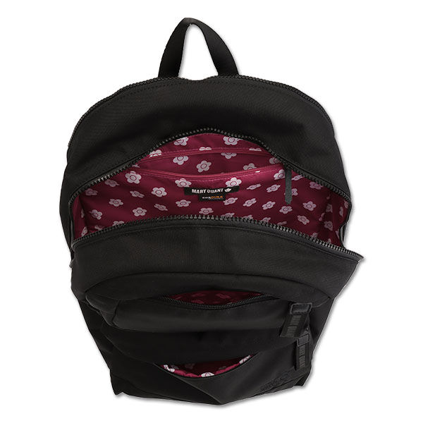 MARY QUANT「オールブラックシンプルロゴ リュックL」|リュック|