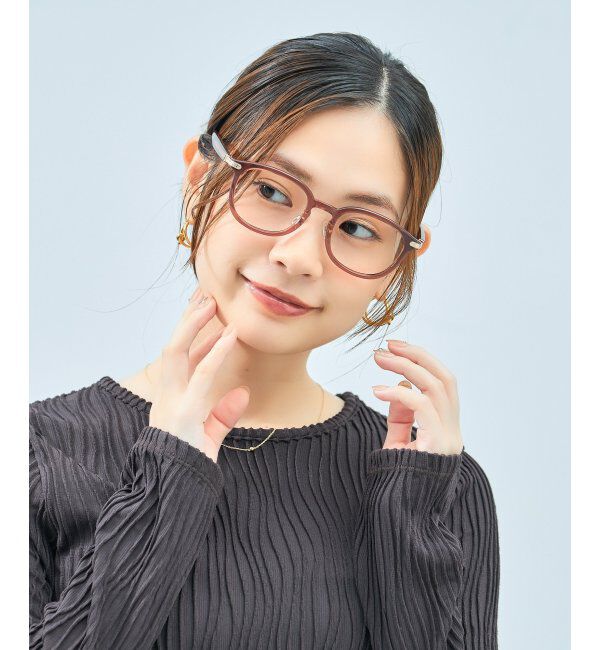  「Zoff｜UNITED ARROWS メガネ | [Casual] 伊達メガネ 度付き ユナイテッドアローズ   レンズ交換券付」|メガネ|薄ブラウン1