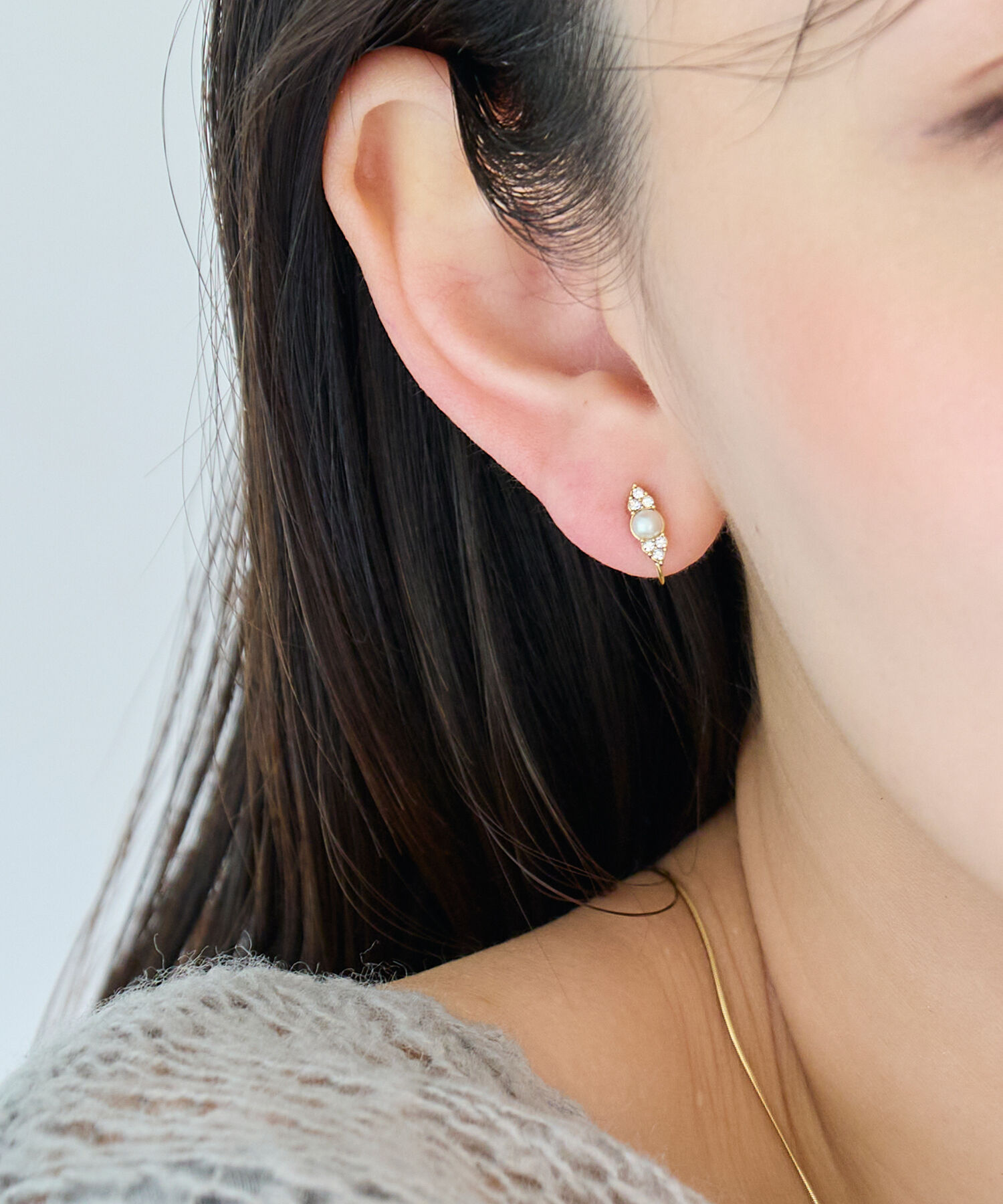 Phoebe「【痛くないシリーズ/金属アレルギー対応】パールビジューライトフィットイヤリング　結婚式/セレモニー」|イヤリング|