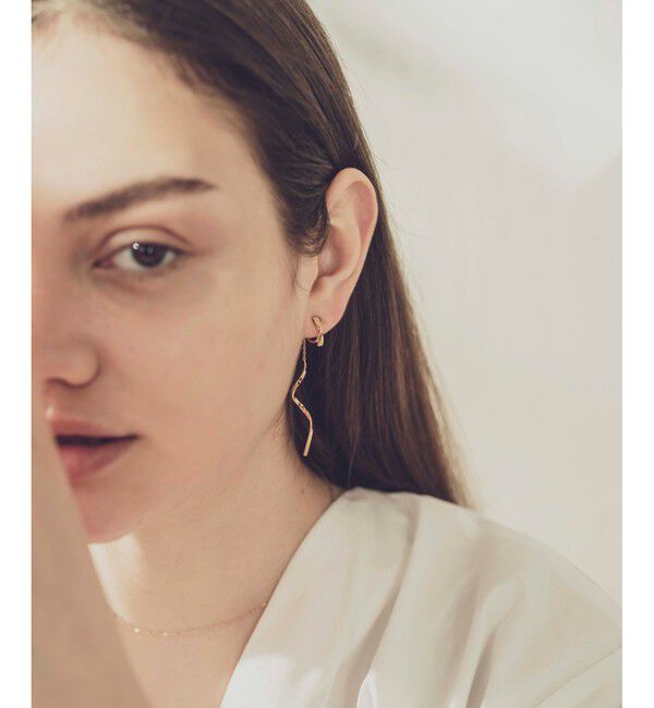 ete「イヤリング ツイストバーバックチェーン」|イヤリング|