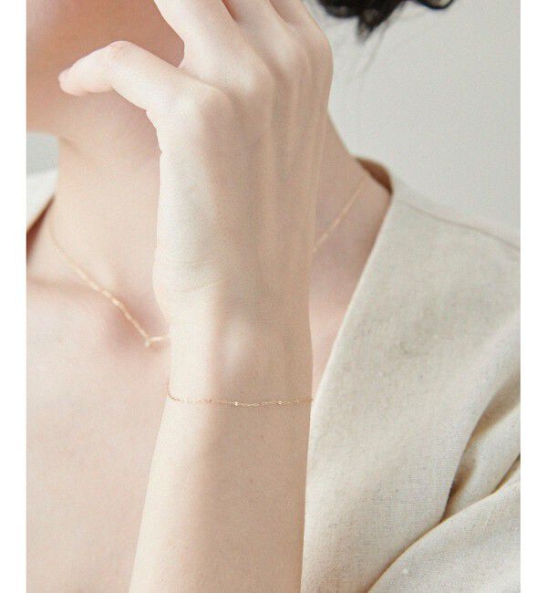 ete「[レイヤード] K10YG チェーン ステーション ブレスレット」|ブレスレット・バングル|