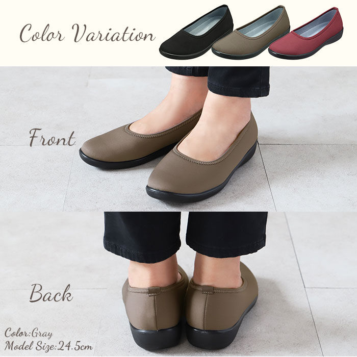 BACKYARD FAMILY「レインシューズ レディース 通販 パンプス 痛くない 歩きやすい ローヒール 黒 ブラック」|レインシューズ|