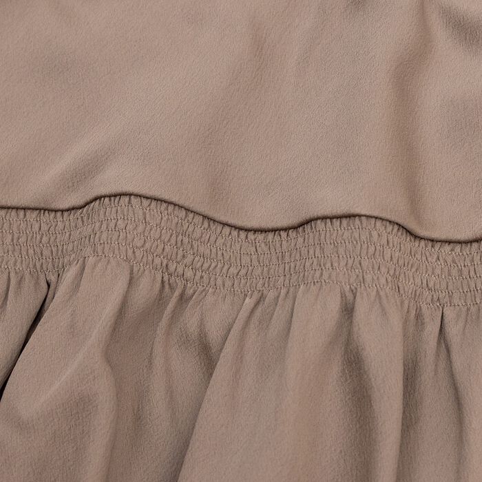 BACKYARD FAMILY「MIND レザーライクサテンギャザースカート 通販 スカート ギャザースカート ひざ丈スカート」|スカート|