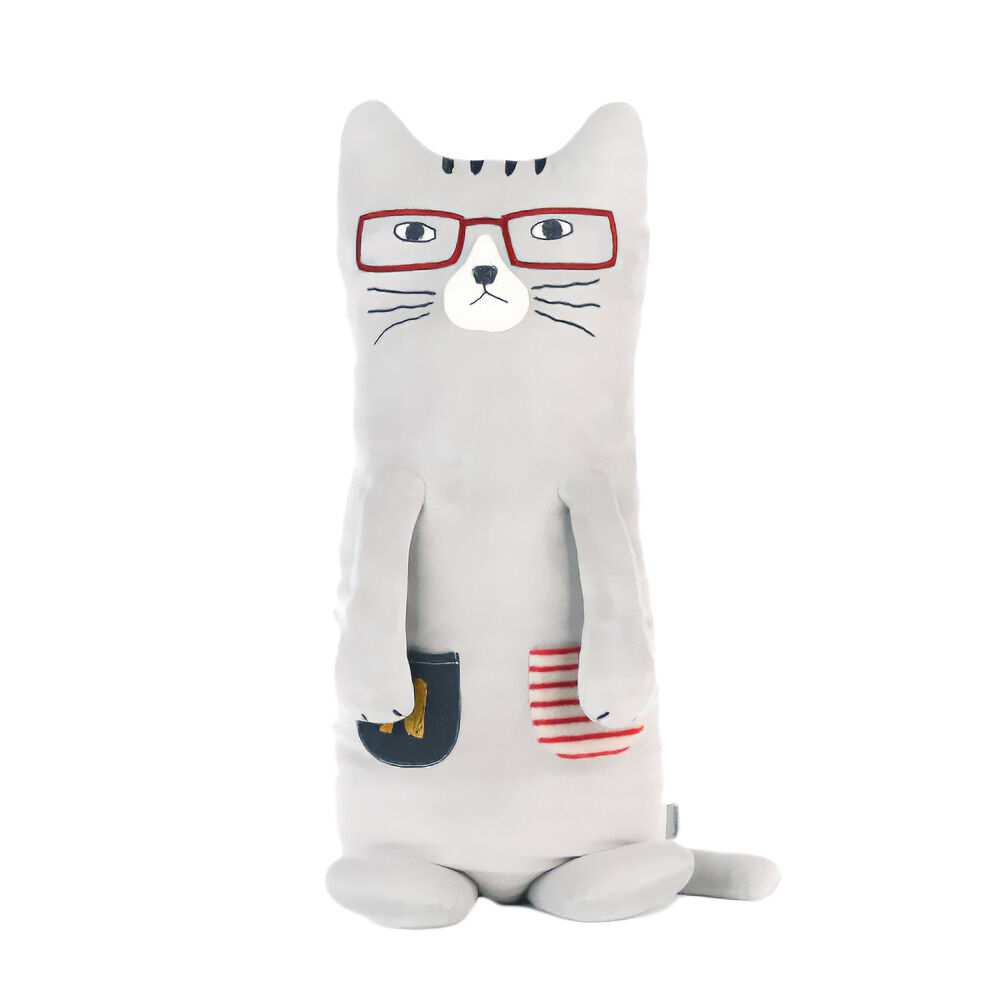 BACKYARD FAMILY「クッション ぬいぐるみ 通販 ぬいぐるみクッション 抱き枕 ネコ 猫 かわいい おしゃれ 柔らかい」|その他|グレー1