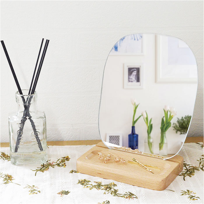 BACKYARD FAMILY「卓上ミラー おしゃれ 通販 ウッドスタンドミラー ミラー モーメントミラー 壁掛けミラー 鏡」|その他|