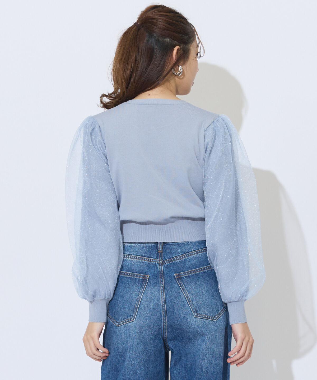 アンドクチュール「シアースリーブビジューカーディガン」|カーディガン|