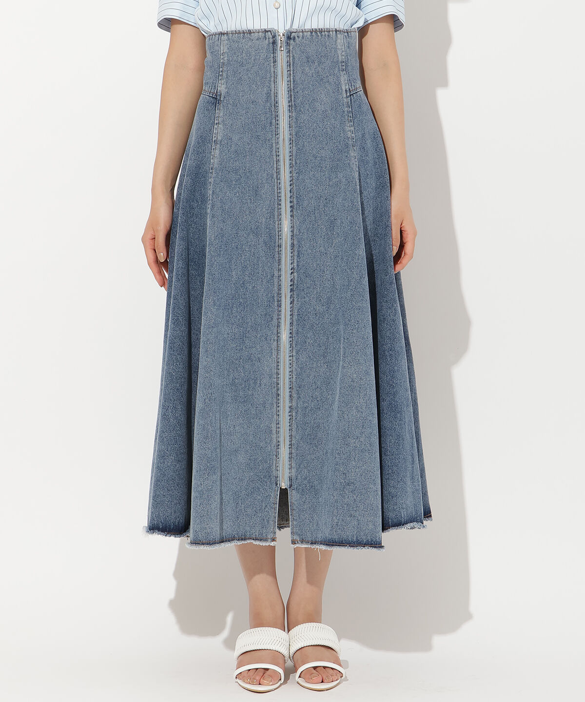 アンドクチュール「センターZIPデニムスカート」|スカート|