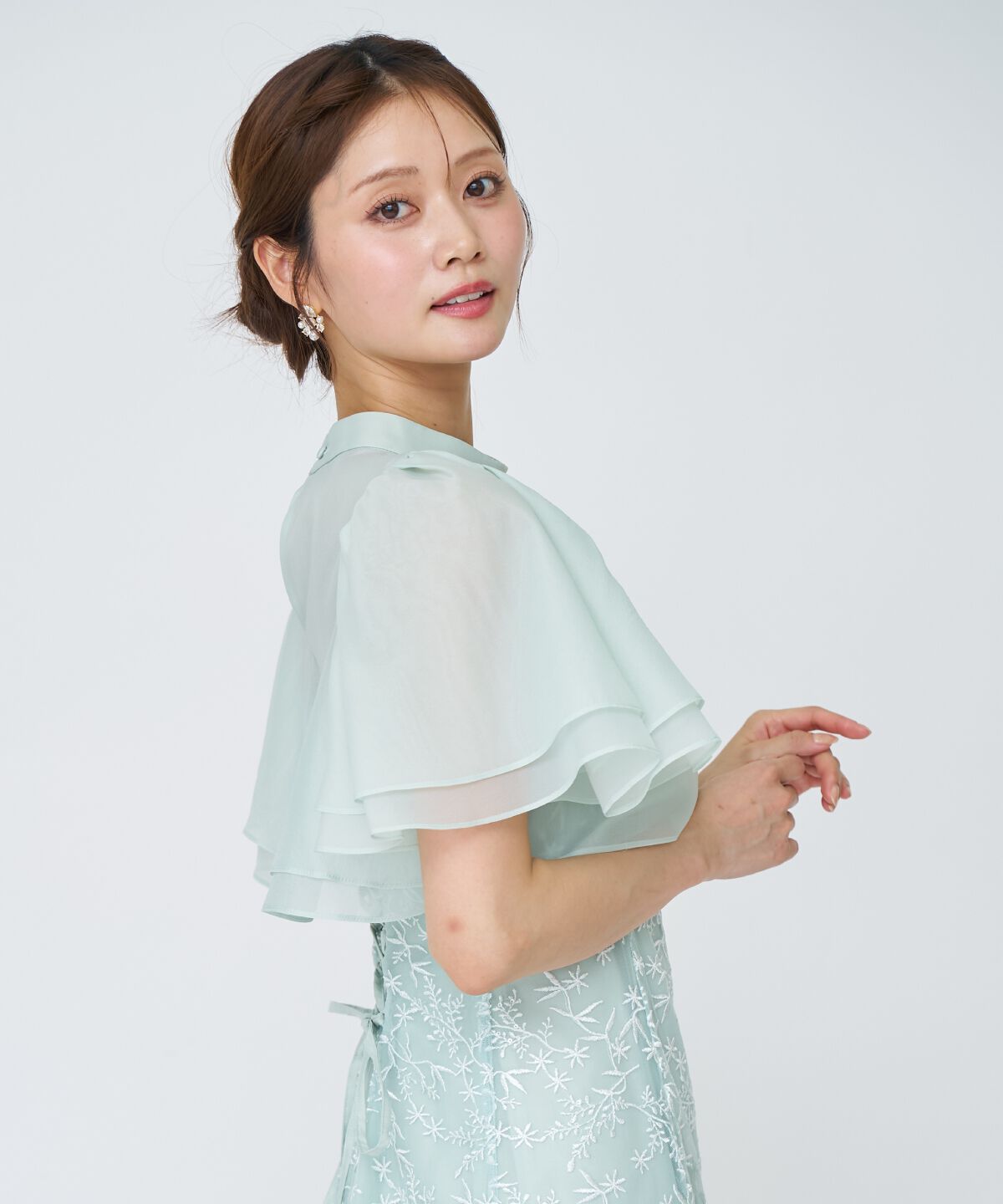 アンドクチュール「ラメボタニカルレースレイヤードドレス」|ドレス|