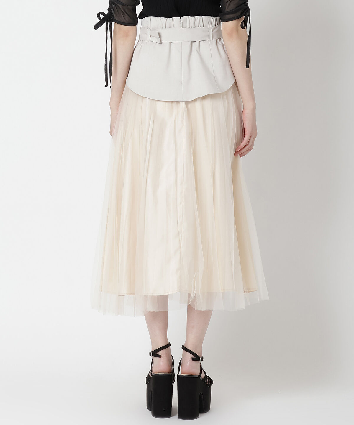 REDYAZEL「切り替えプリーツスカート」|フレア|