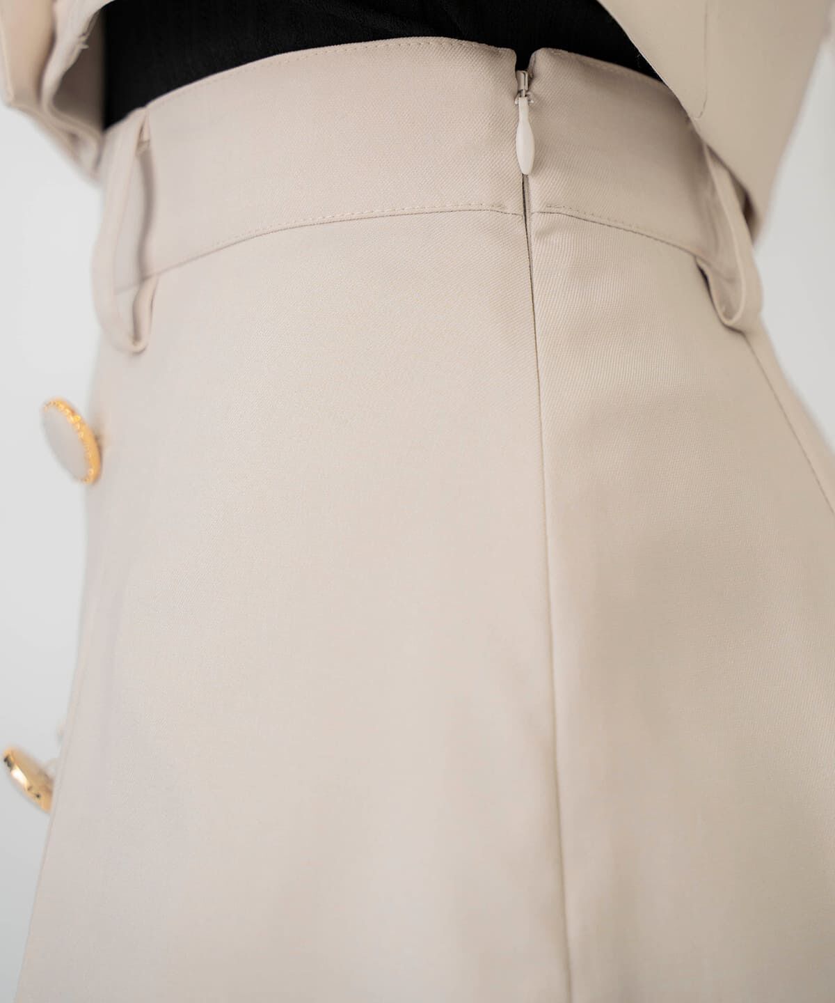 REDYAZEL「ボタン付きボックスプリーツスカート」|台形|