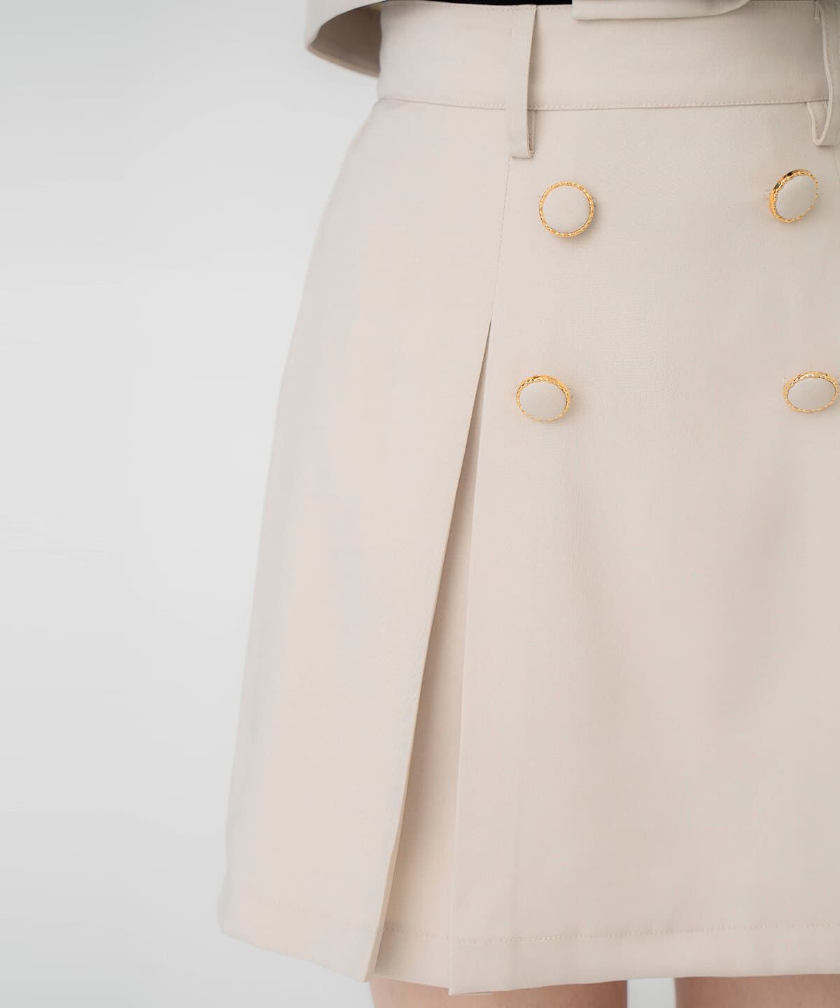REDYAZEL「ボタン付きボックスプリーツスカート」|台形|