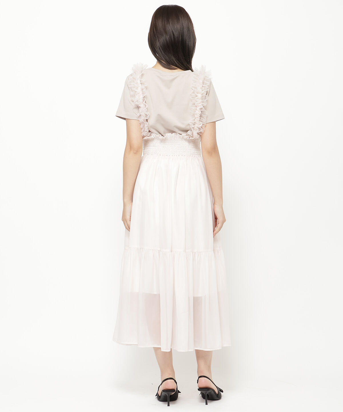 REDYAZEL「チュールショルダーフレアスカート」|フレア|