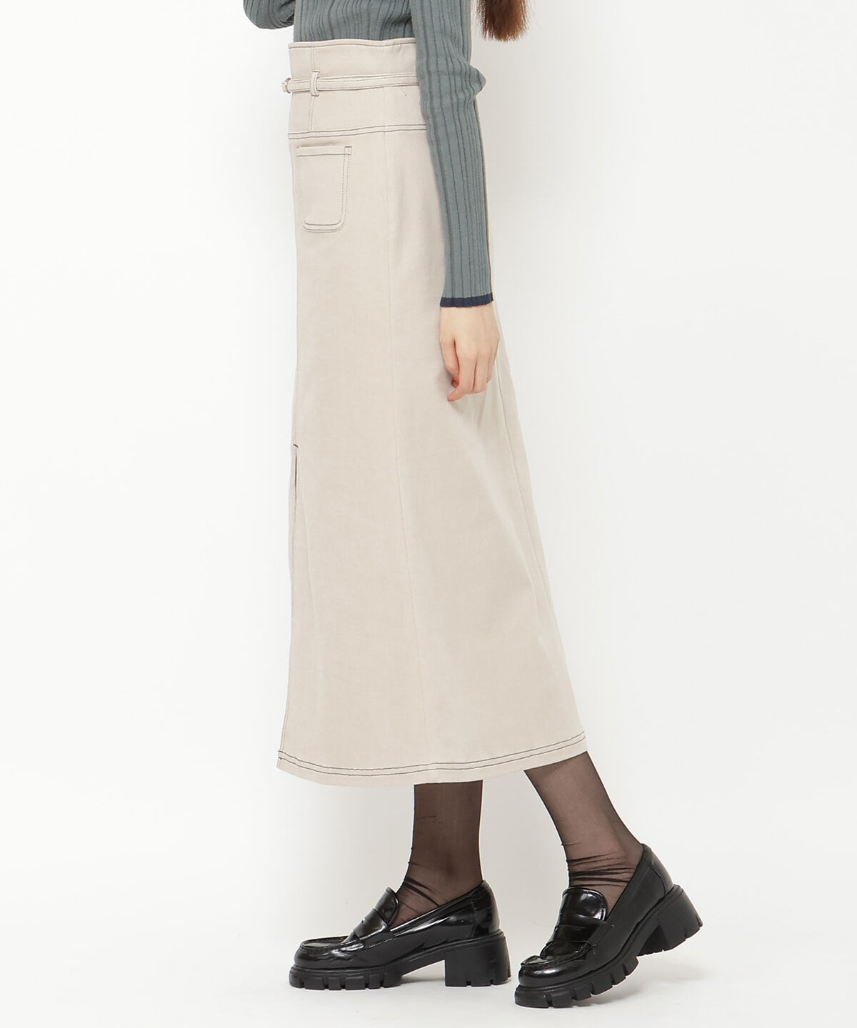 REDYAZEL「配色ステッチＡラインスカート」|タイト|