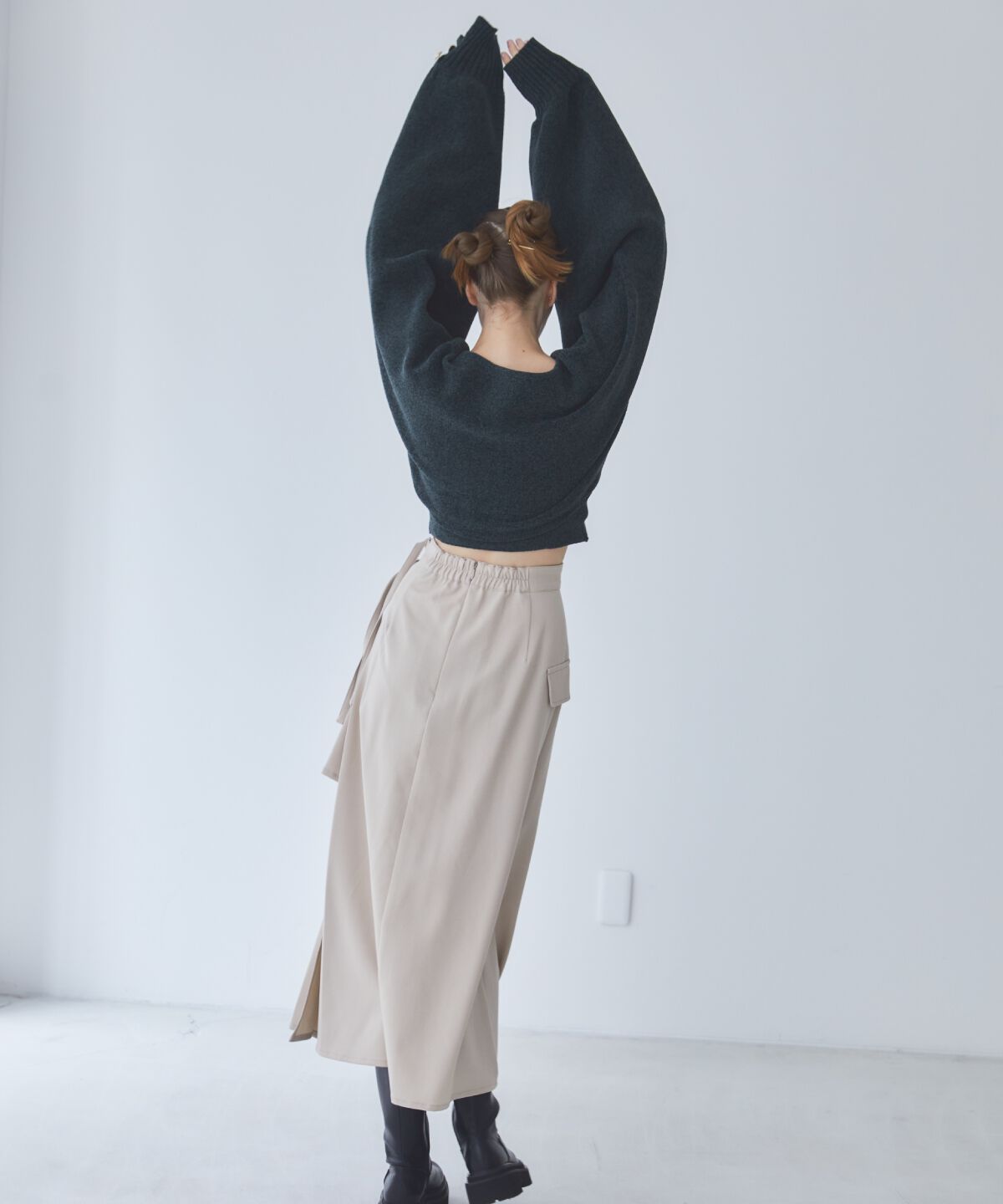 REDYAZEL「アシメソフトプリーツスカート」|フレア|