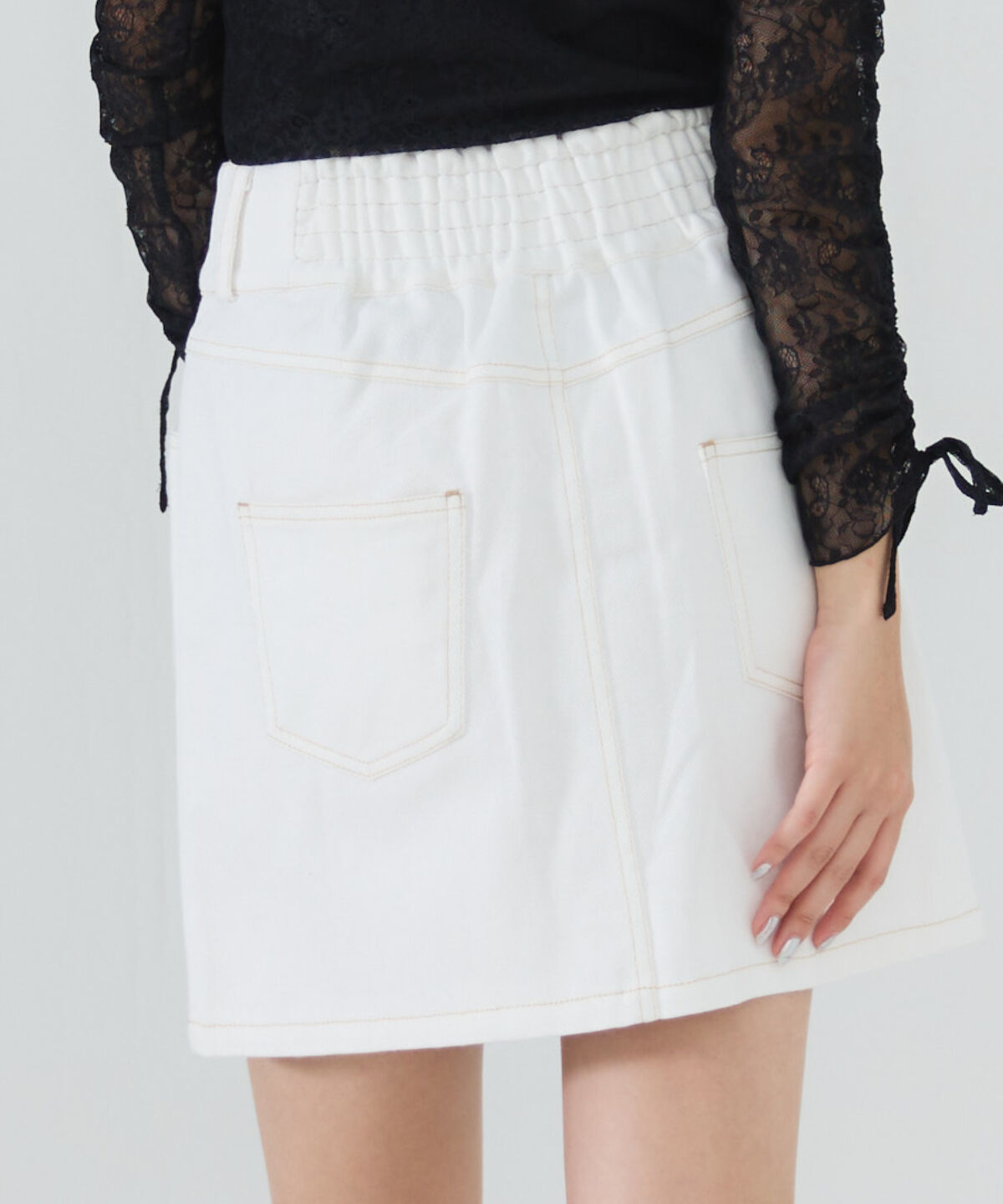 REDYAZEL「ビジューデニムミニスカート」|台形|