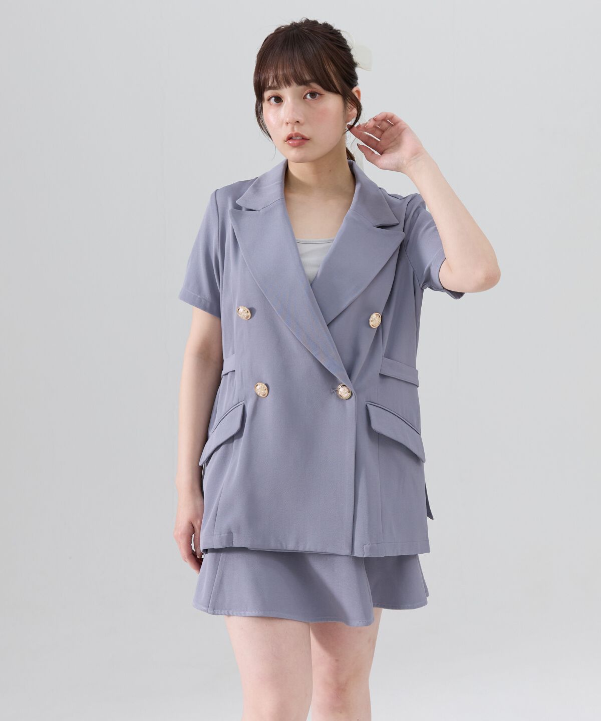 REDYAZEL「ハイウエストフレアミニスカート」|フレア|ﾁｬｺｰﾙｸﾞﾚｰ