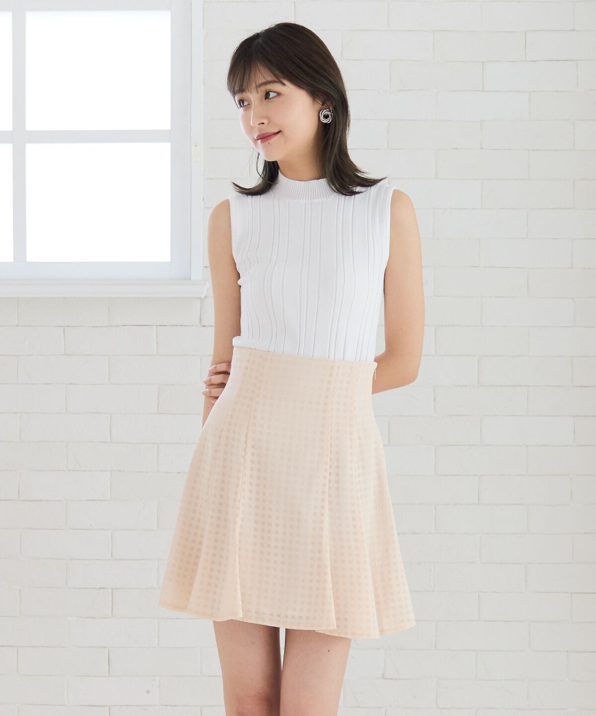 REDYAZEL「シアーチェックフレアミニスカート」|フレア|