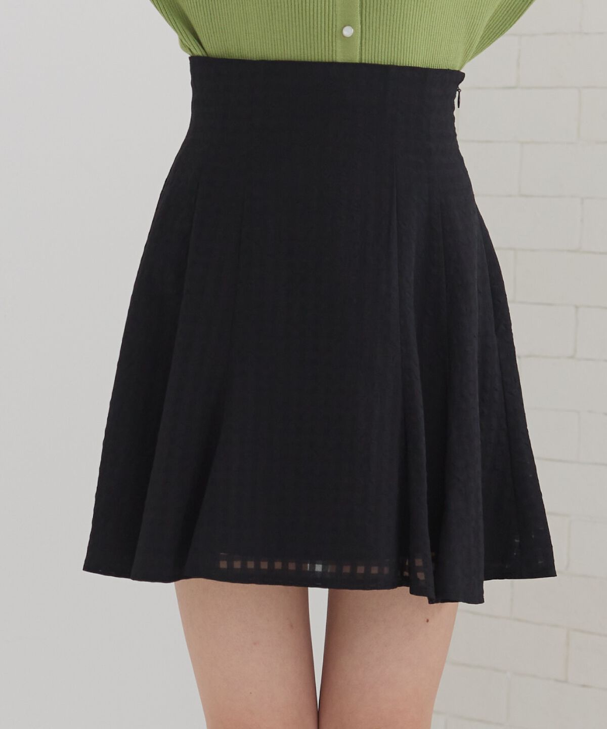 REDYAZEL「シアーチェックフレアミニスカート」|フレア|