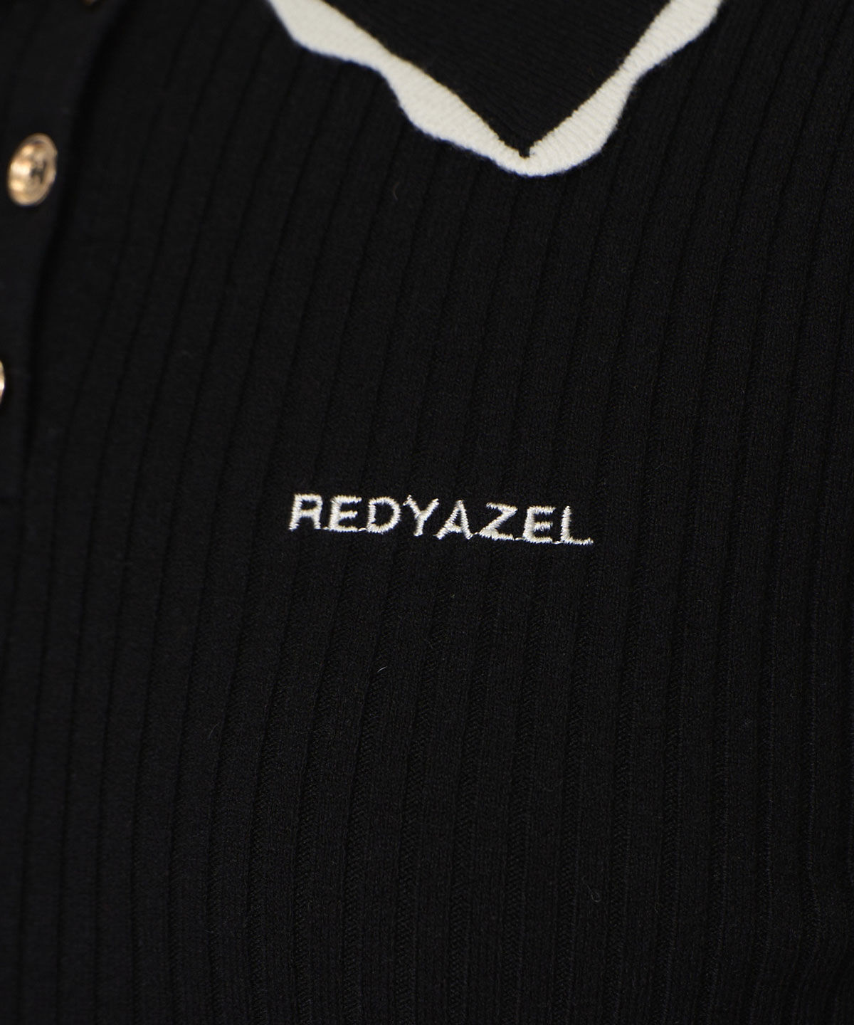 REDYAZEL「スカラカラーポロニットプルオーバー」|ニット・セーター|