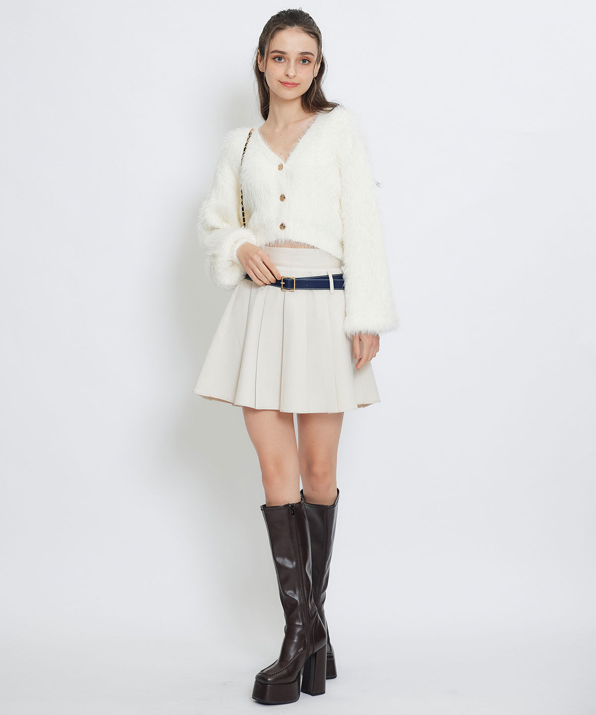 REDYAZEL「ローベルトインナーパンツプリーツミニスカート」|フレア|