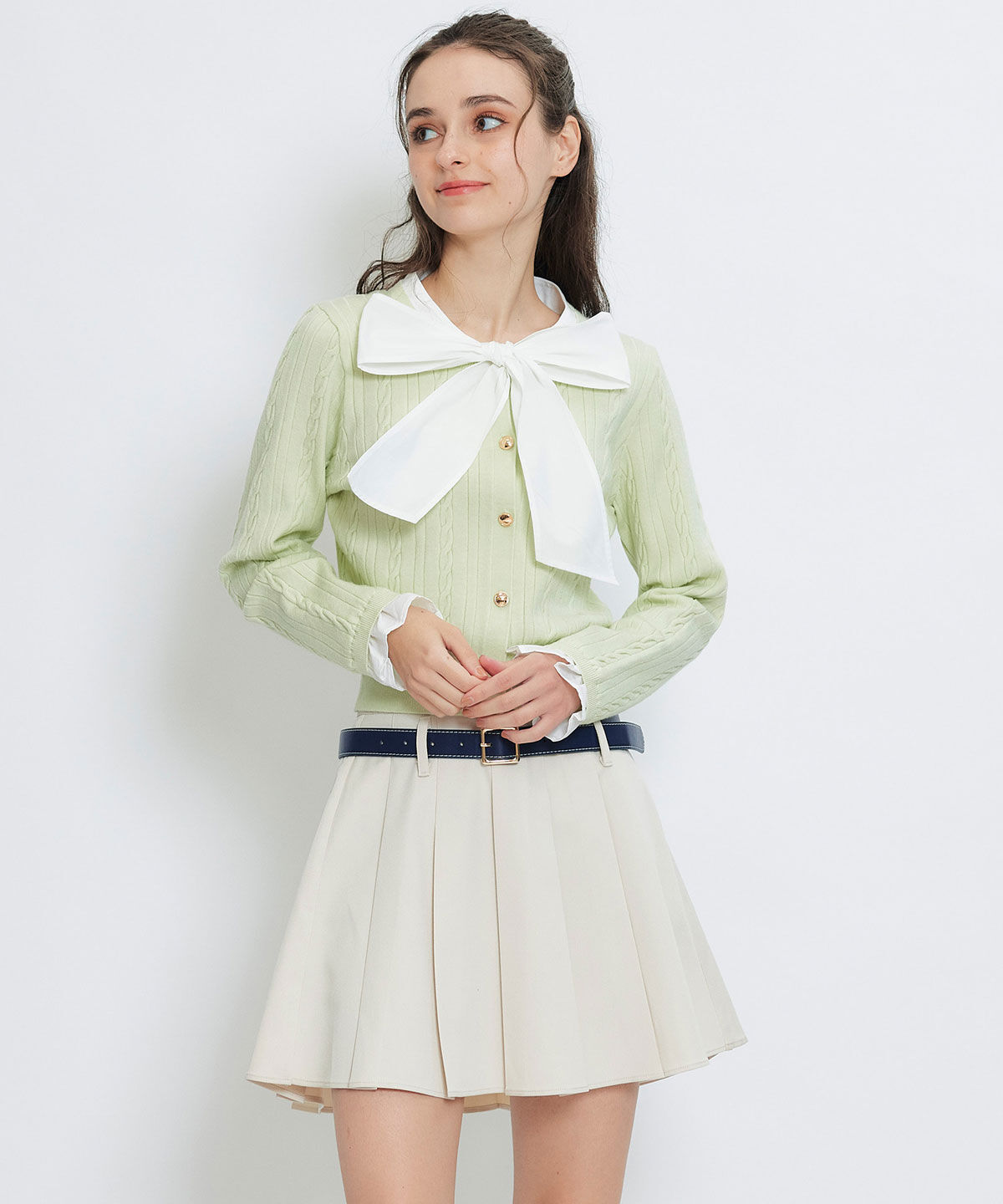 REDYAZEL「ローベルトインナーパンツプリーツミニスカート」|フレア|