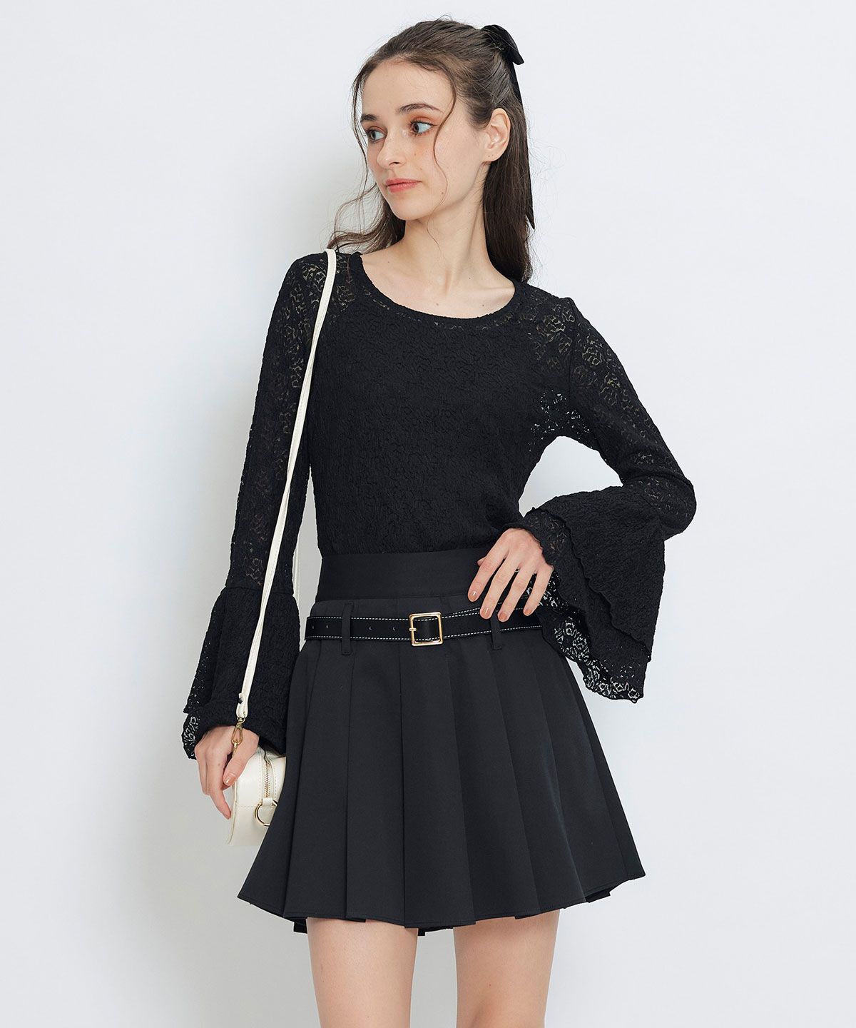 REDYAZEL「ローベルトインナーパンツプリーツミニスカート」|フレア|