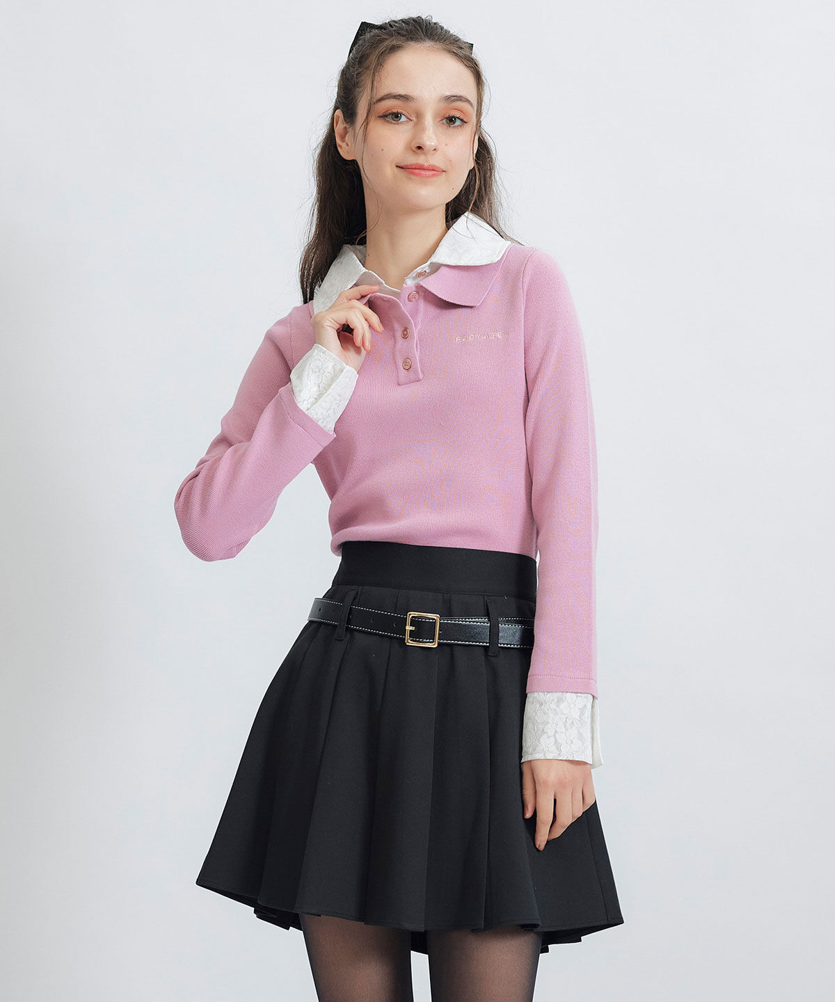 REDYAZEL「ローベルトインナーパンツプリーツミニスカート」|フレア|