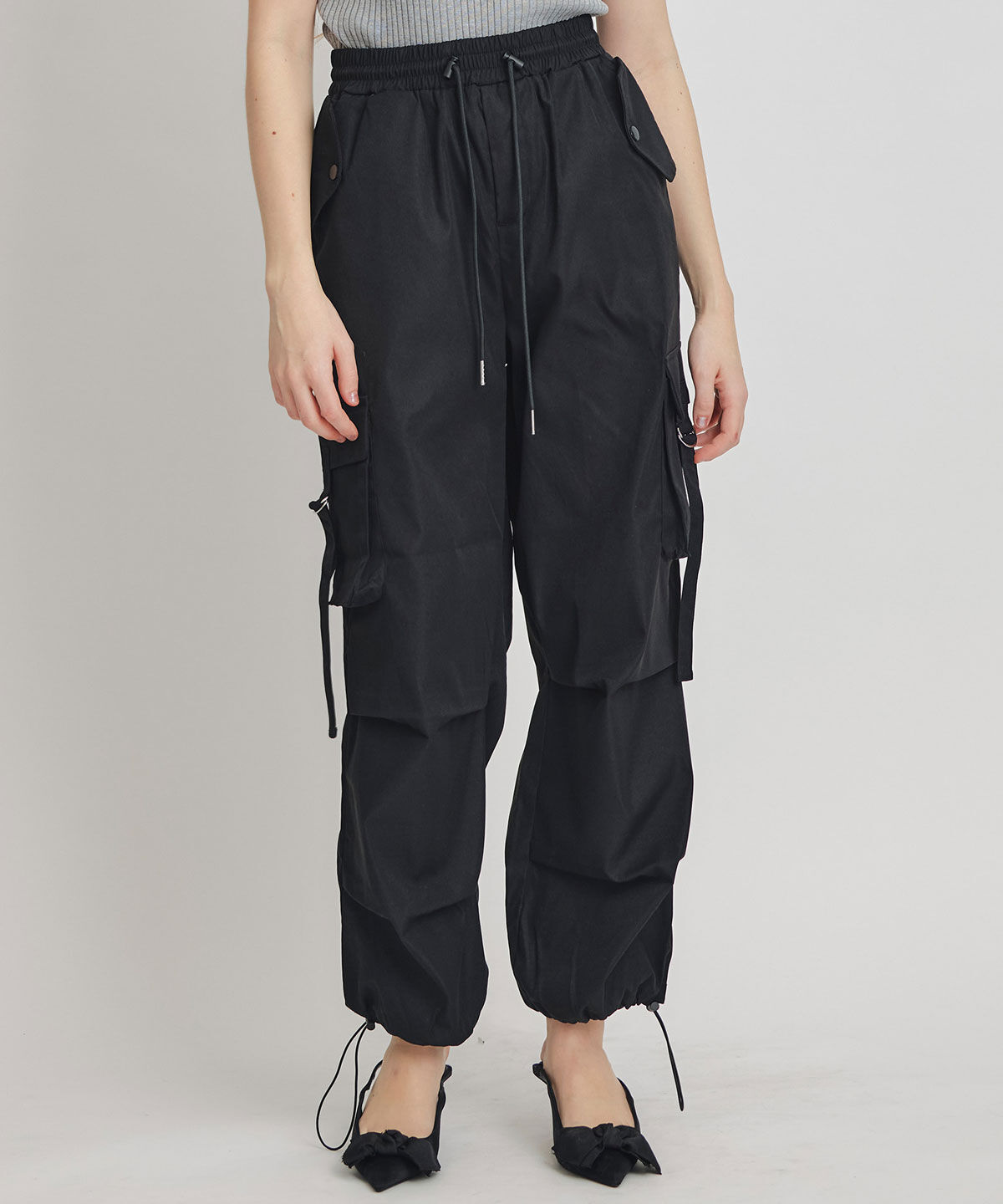 REDYAZEL「タブフラップポケットカーゴパンツ」|その他|ブラック