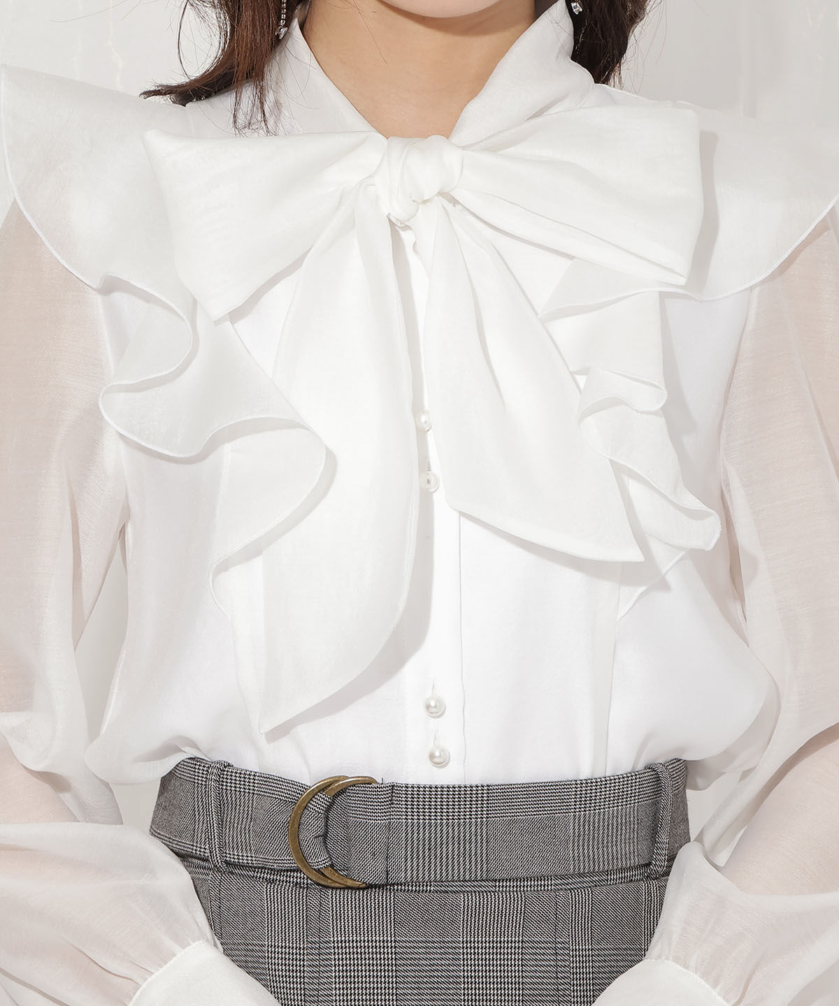 WILLSELECTION「シアーラッフルボウタイブラウス」|シャツ・ブラウス|