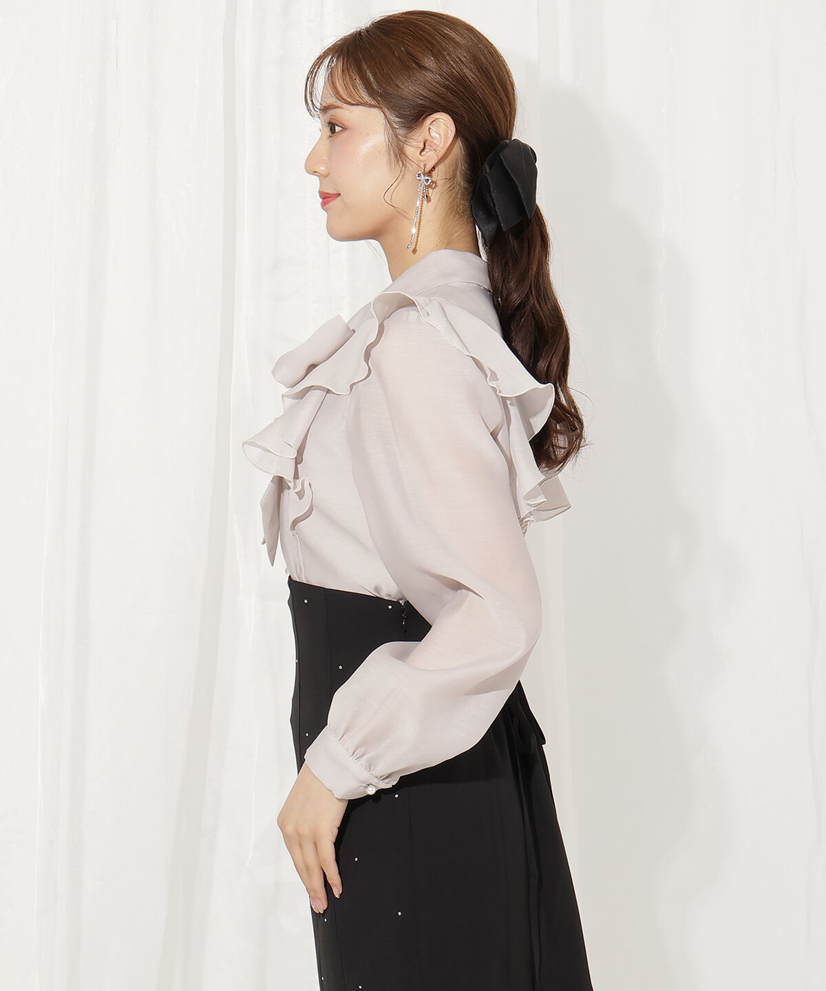 WILLSELECTION「シアーラッフルボウタイブラウス」|シャツ・ブラウス|