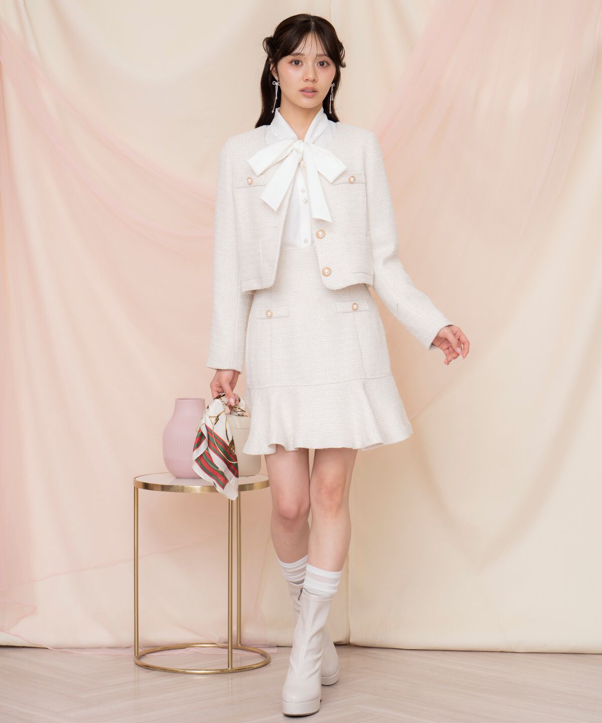 WILLSELECTION「ラメツイードフレアミニスカート」|フレア|