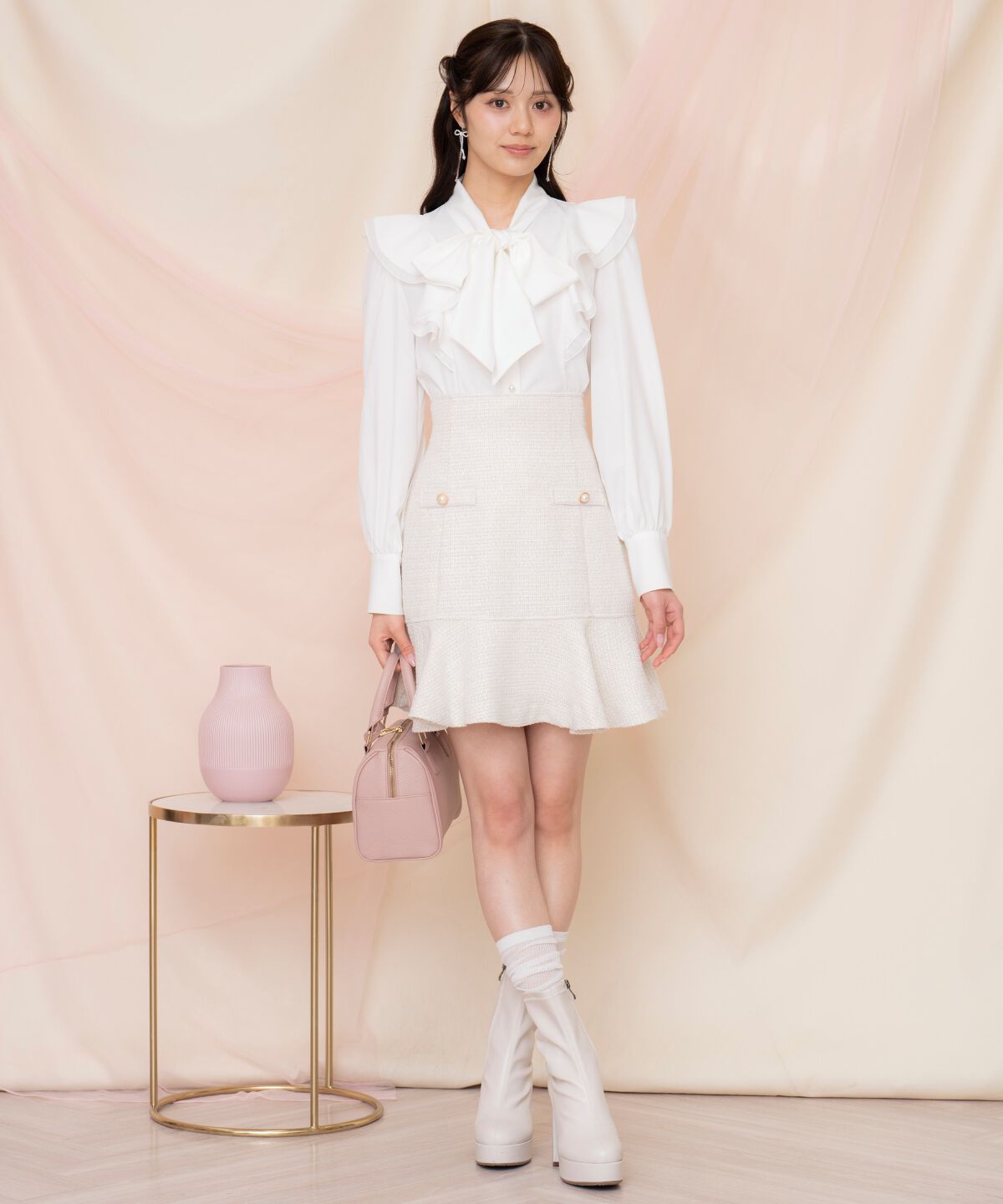 WILLSELECTION「ラメツイードフレアミニスカート」|フレア|