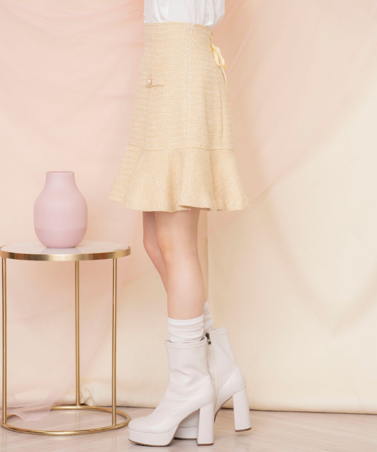 WILLSELECTION「ラメツイードフレアミニスカート」|フレア|