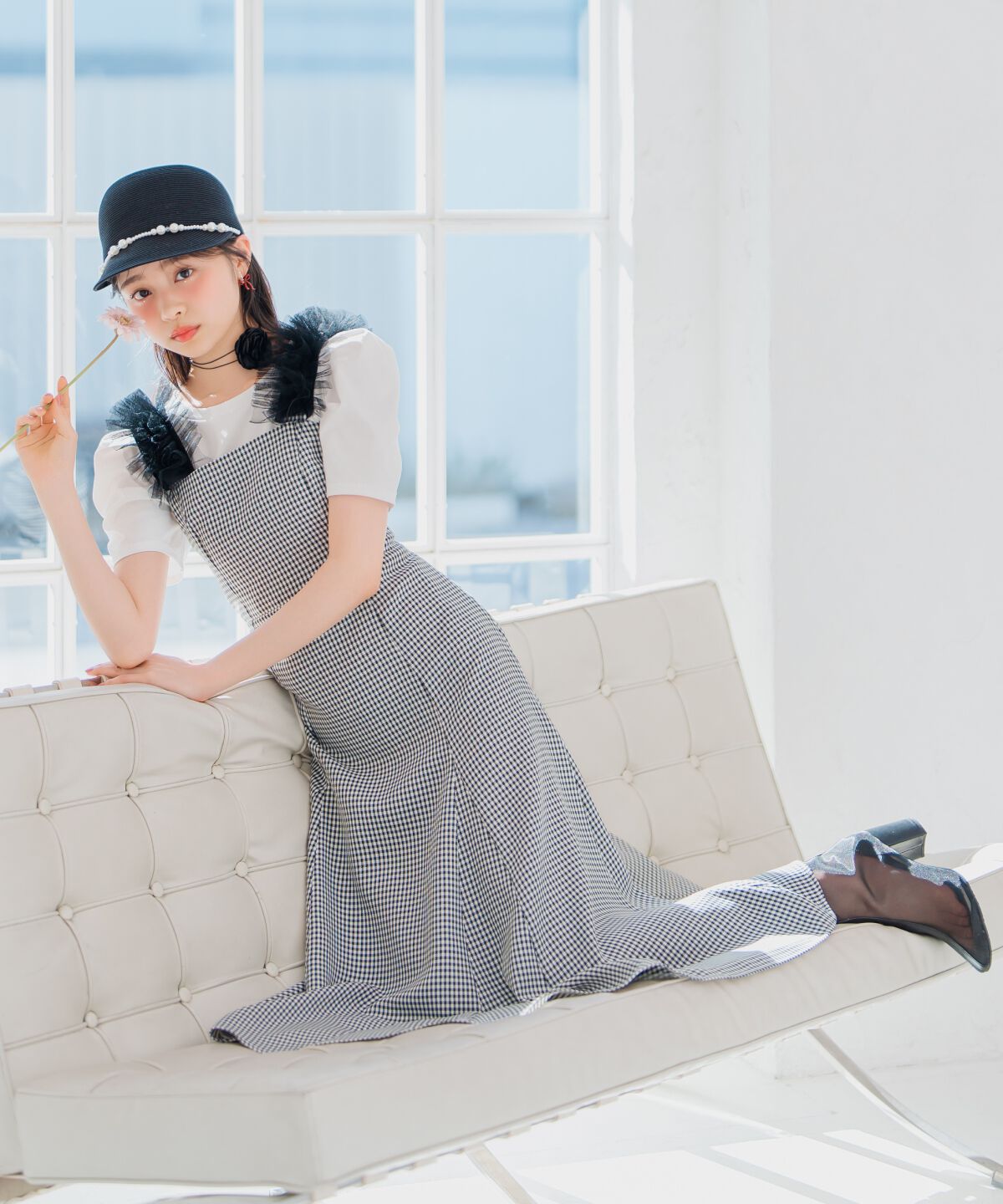 WILLSELECTION「チュールフリルマーメイドジャンスカ」|ワンピース|黒系チェック